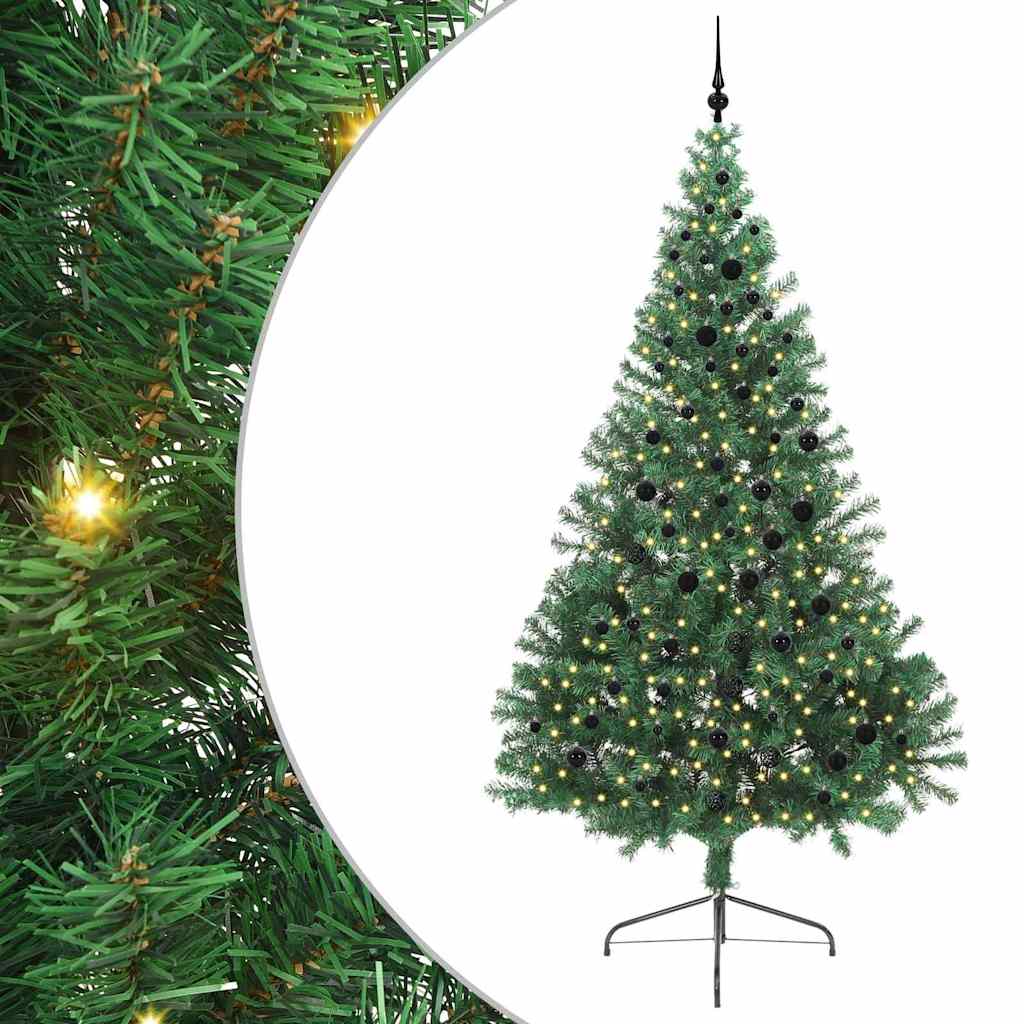 Vidaxl kunstmatig voorverlicht kerstboom groen 240 cm pvc