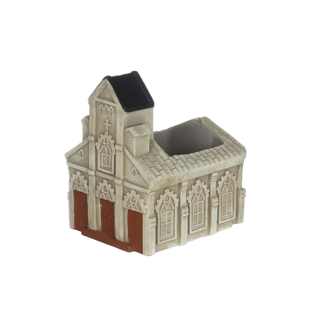 Ideas 4 seasons cement kerk bloempot 10,3x8,7xh.11,4cm crème