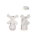 Ideas 4 seasons vaas windmolen h15,5cm 2 ass crème zand