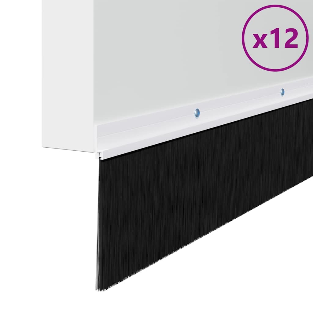 Vidaxl schroefbare deurborstelafsluitingen 12 pcs wit 100 cm