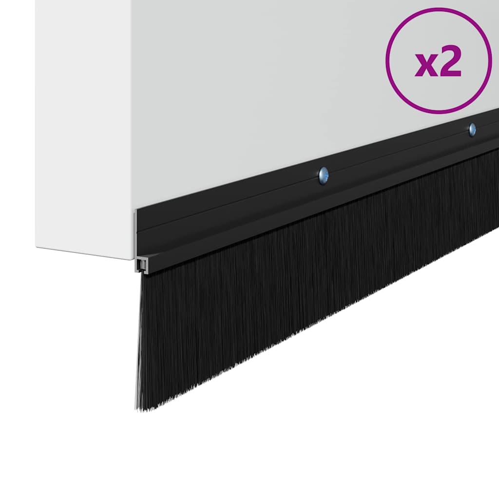 Vidaxl schroefbare deurborstelafsluitingen 2 pcs zwart 100 cm