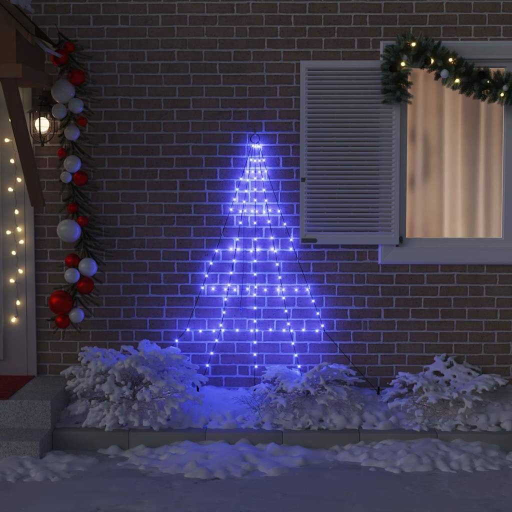 Vidaxl led kerstboom met grondspiesjes blauw 182 cm metaal