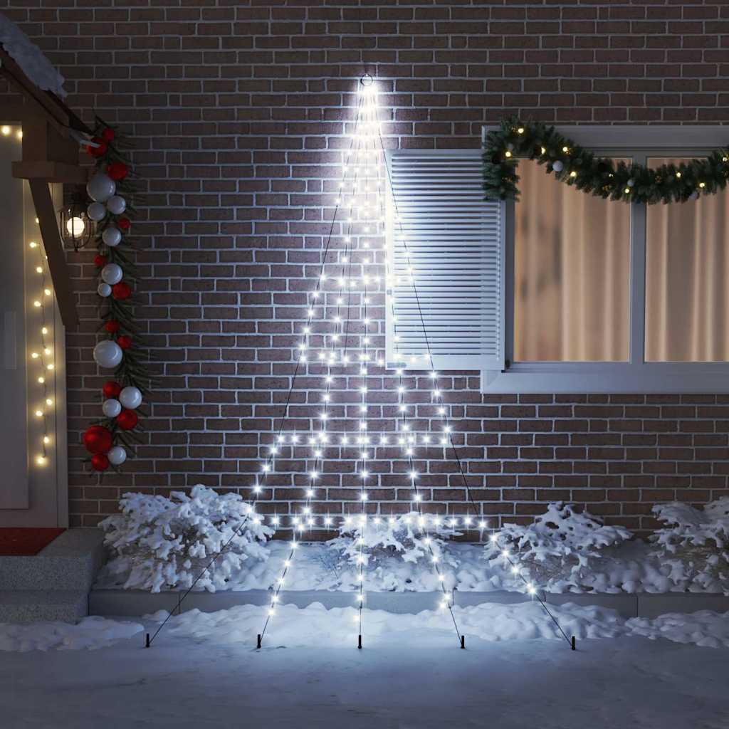 Vidaxl led kerstboom ekenas 306 cm 168 led's koudwit staal koudwit