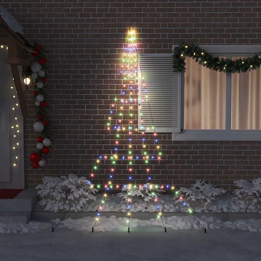 Vidaxl led kerstboom ekenas 306 cm 168 led's meerkleurig staal