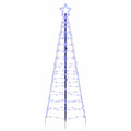 Vidaxl led kerstboom met grondspiesjes met 390 led blauw 250 cm ijzer