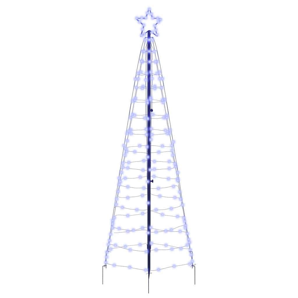 Vidaxl led kerstboom met grondspiesjes met 390 led blauw 250 cm ijzer