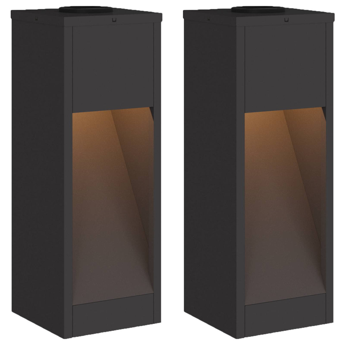 Vidaxl zonne led padverlichting 2 st warmwit 18 x 18 x 50 cm