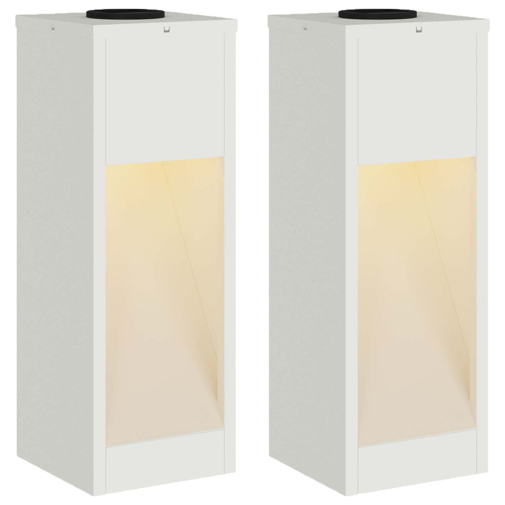 Vidaxl zonne led padverlichting 2 pcs wit koudgewalst staal