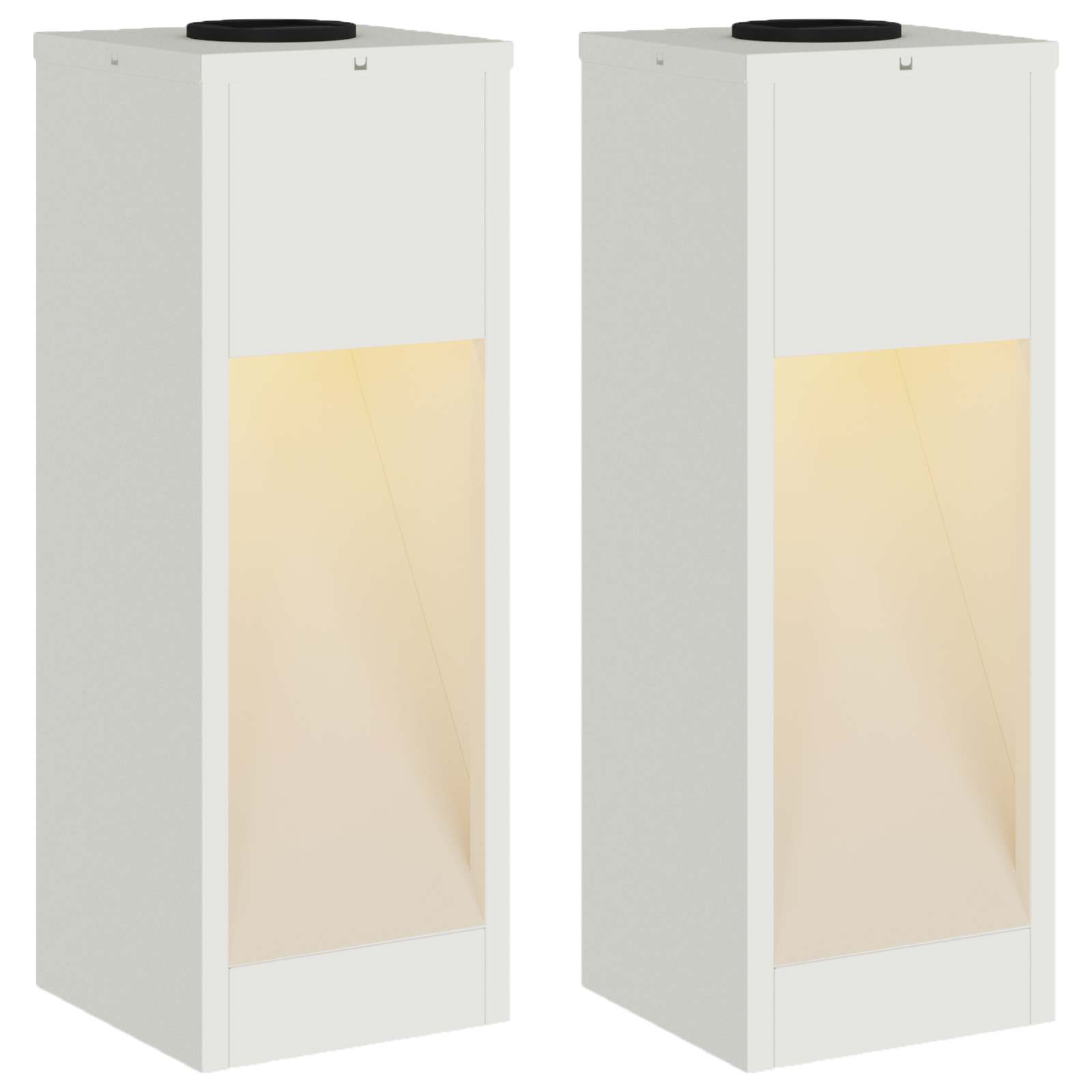 Vidaxl zonne led padverlichting 2 pcs wit koudgewalst staal