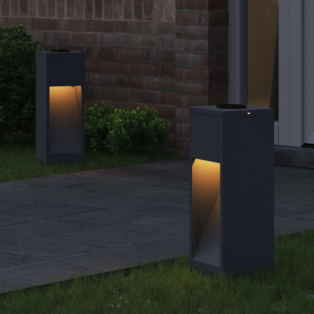 Vidaxl zonne led padverlichting 2 pcs antraciet koudgewalst staal