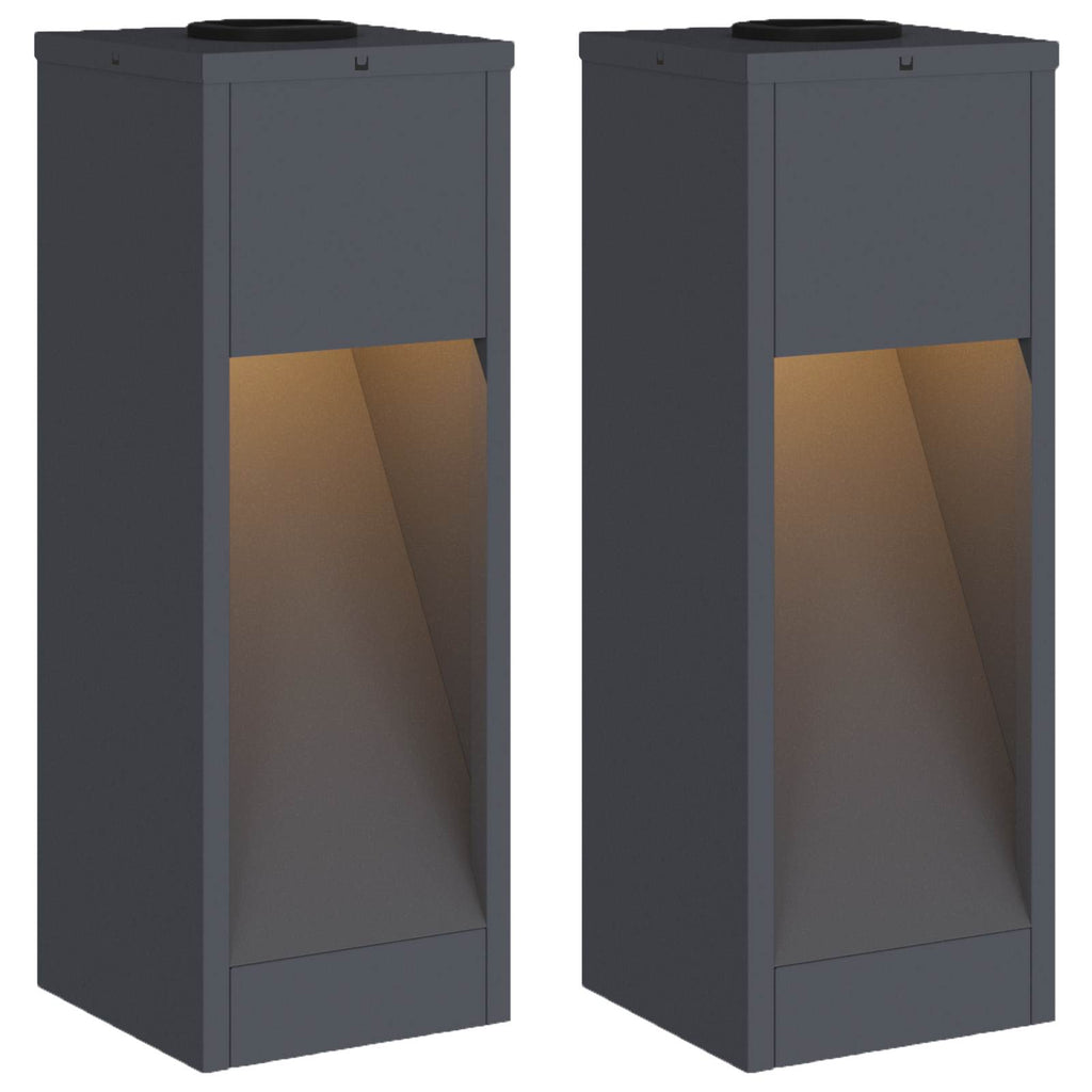 Vidaxl zonne led padverlichting 2 pcs antraciet koudgewalst staal