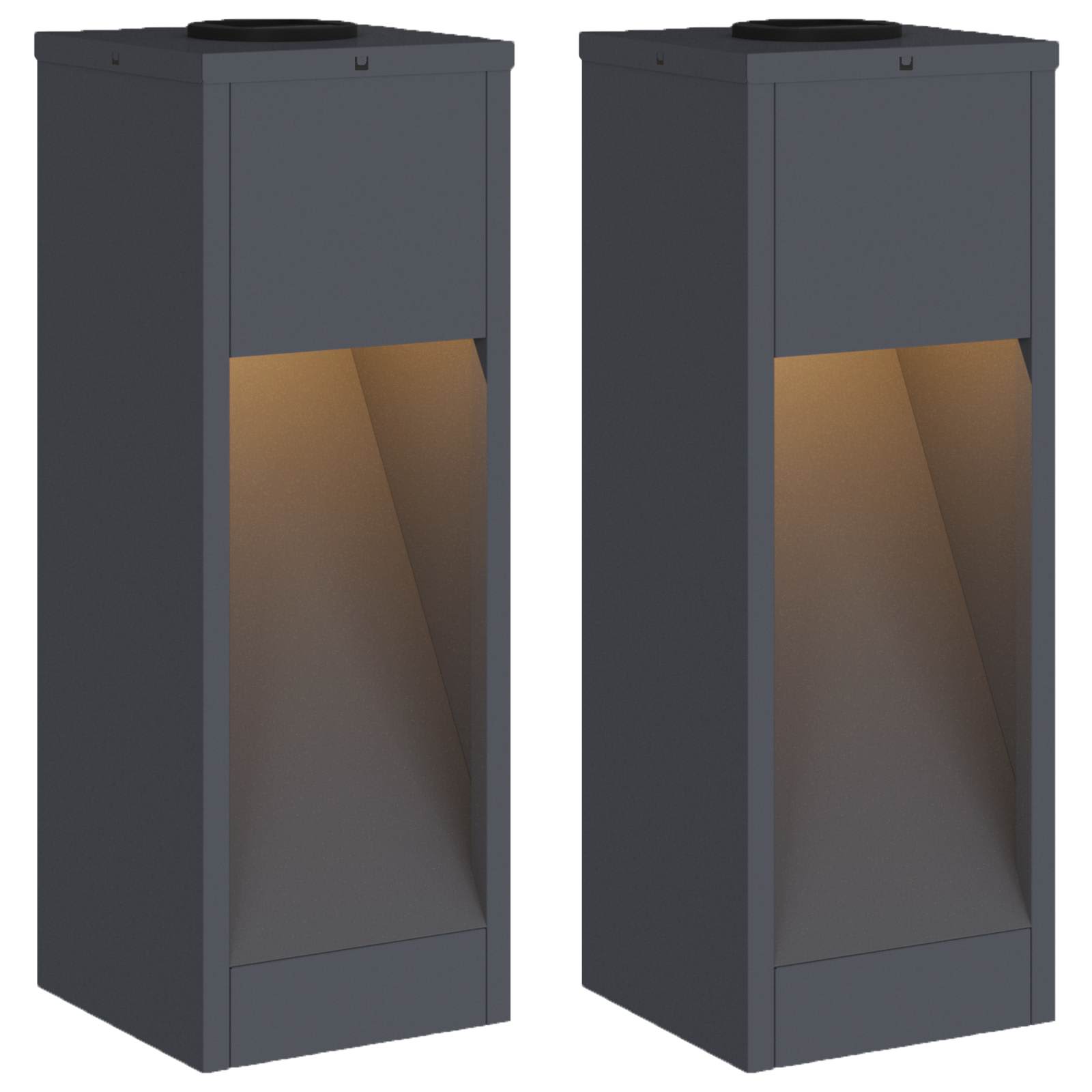 Vidaxl zonne led padverlichting 2 pcs antraciet koudgewalst staal