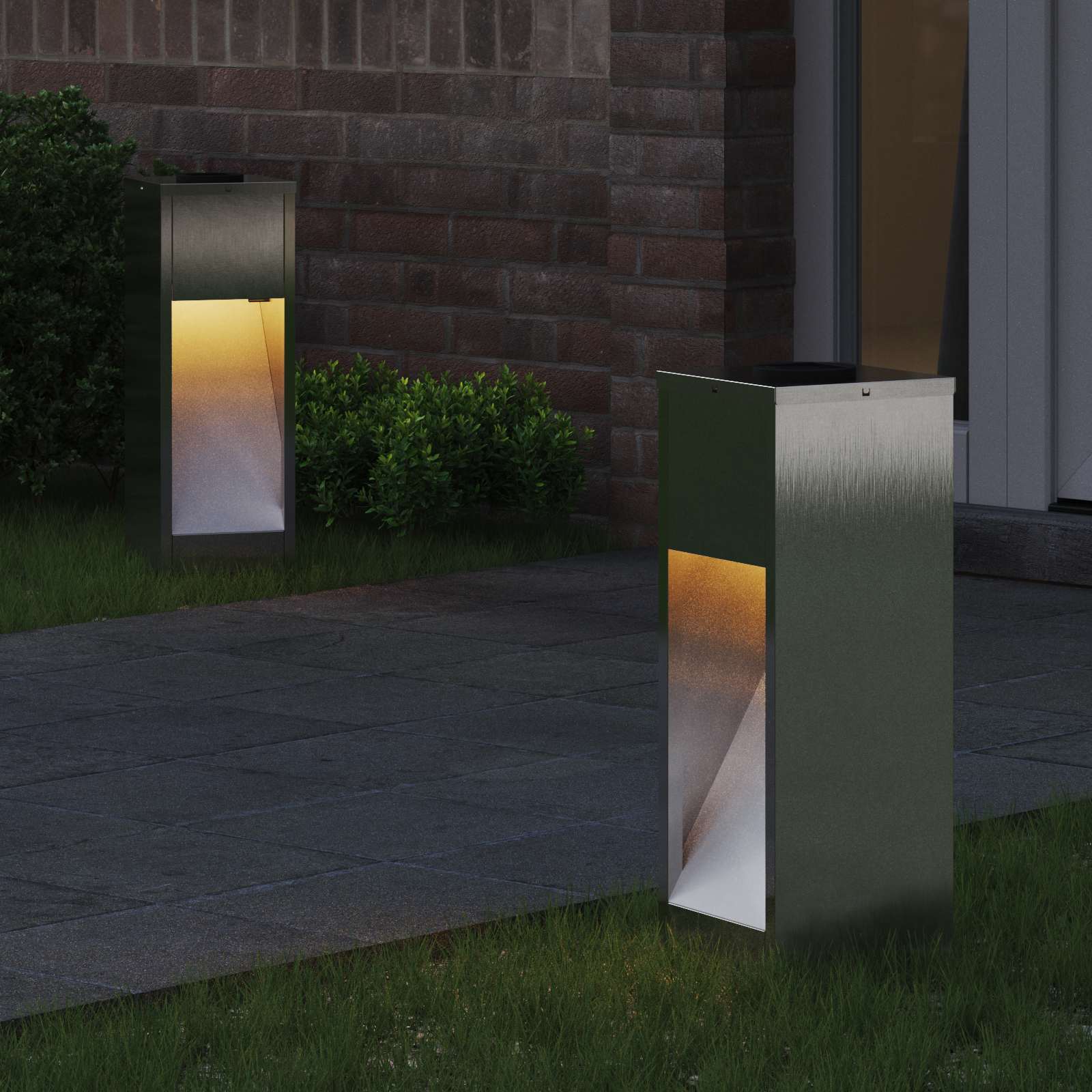Vidaxl zonne led padverlichting 2 pcs zilver roestvrij staal