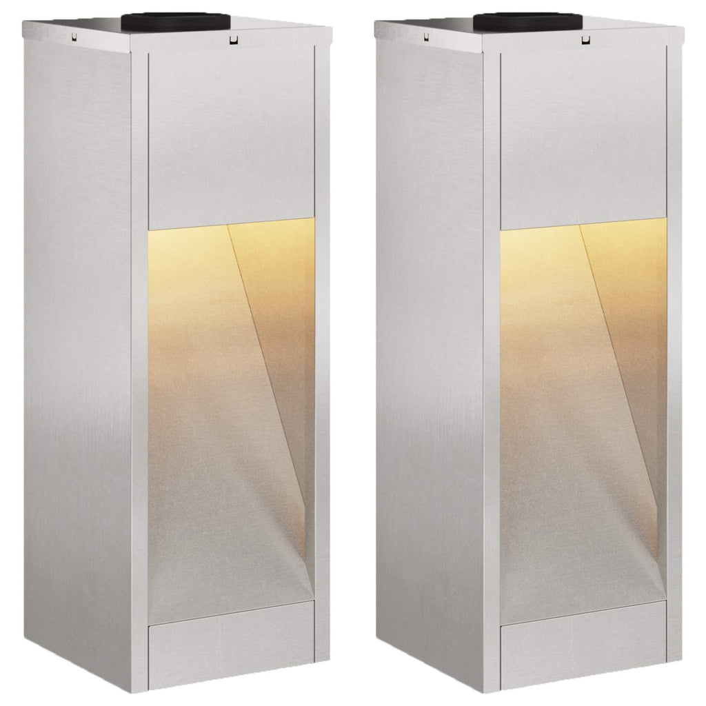Vidaxl zonne led padverlichting 2 pcs zilver roestvrij staal