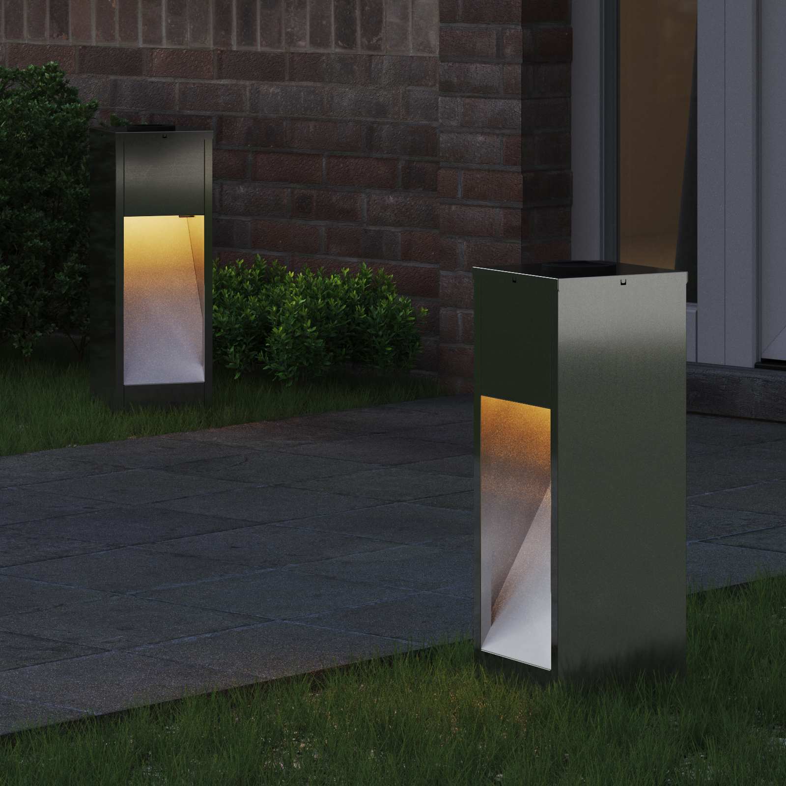 Vidaxl zonne led padverlichting 2 pcs zilver gegalvaniseerd