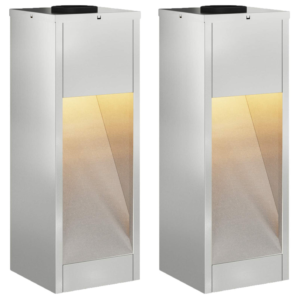 Vidaxl zonne led padverlichting 2 pcs zilver gegalvaniseerd