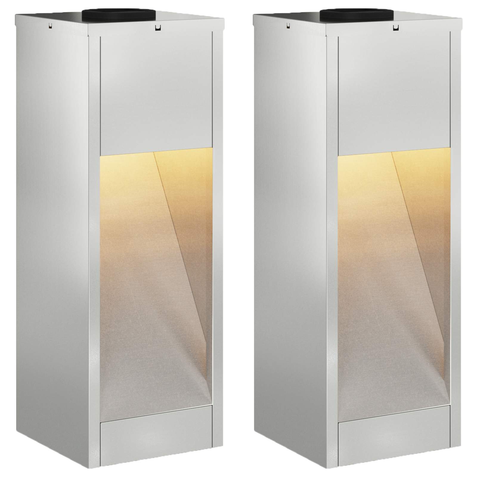 Vidaxl zonne led padverlichting 2 pcs zilver gegalvaniseerd