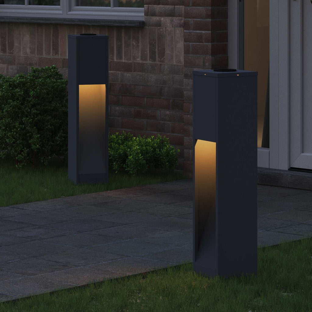 Vidaxl zonne led padverlichting 2 pcs antraciet koudgewalst staal