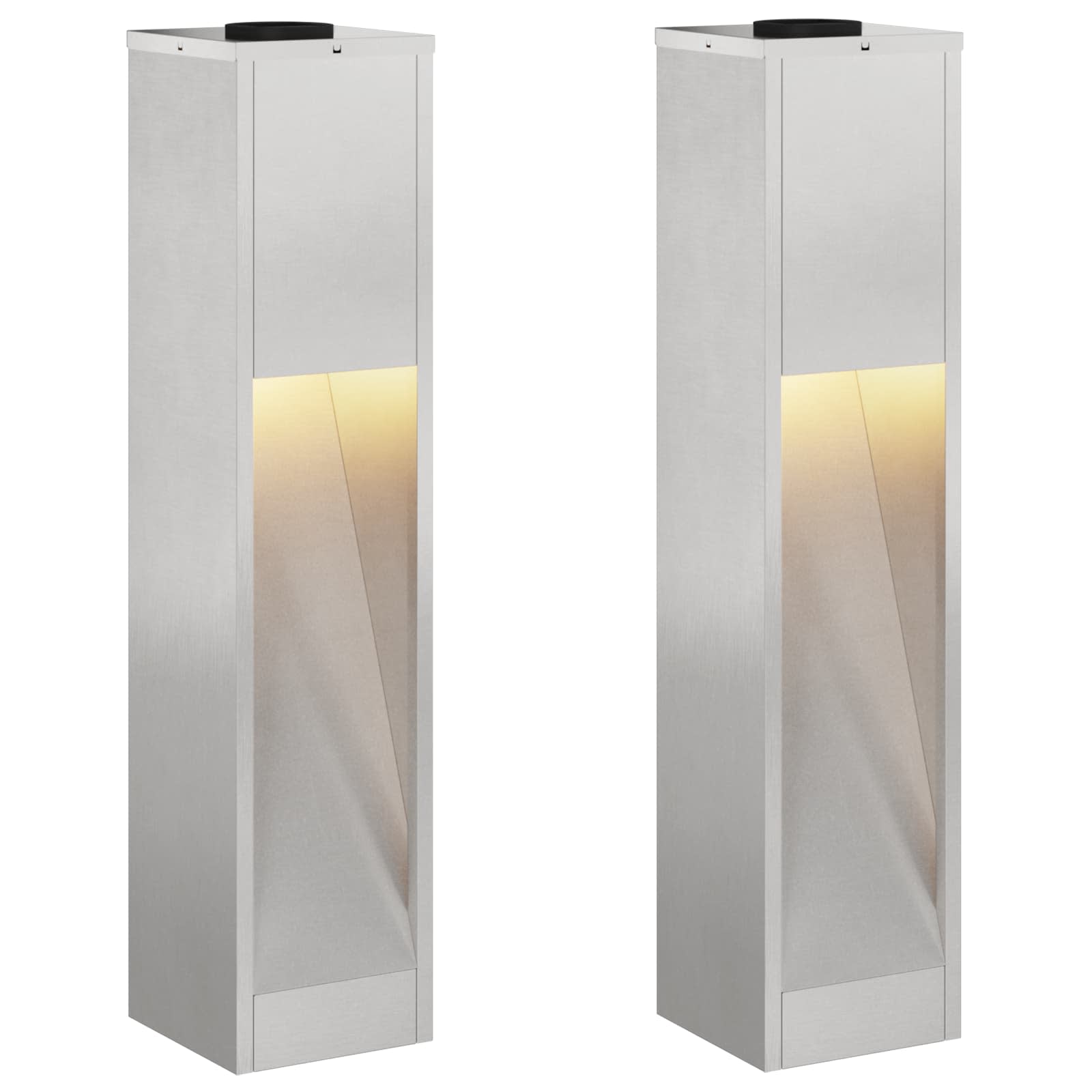 Vidaxl zonne led padverlichting 2 pcs zilver roestvrij staal