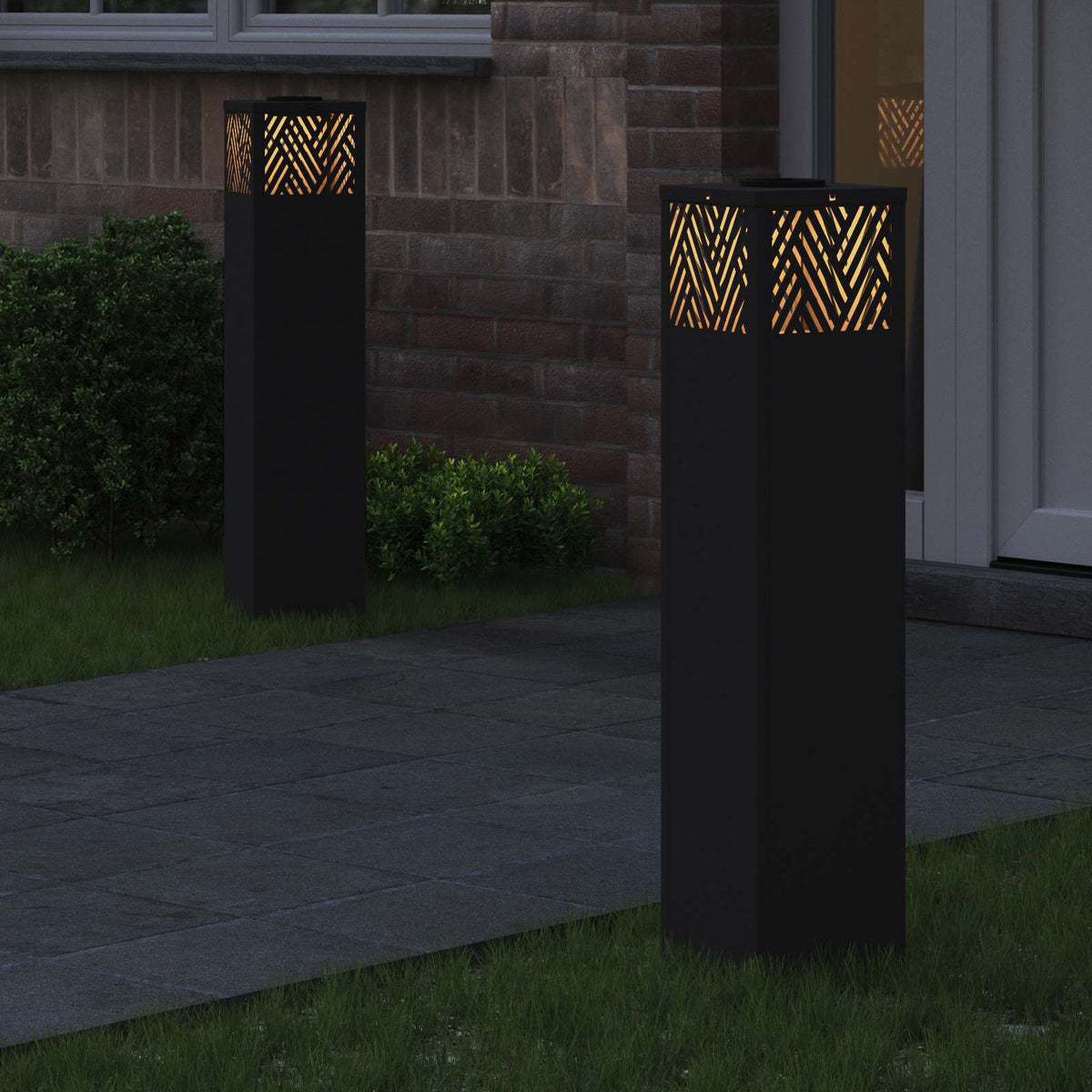 Vidaxl solar led pad licht 2 st warmwit 18 x 18 x 80 cm