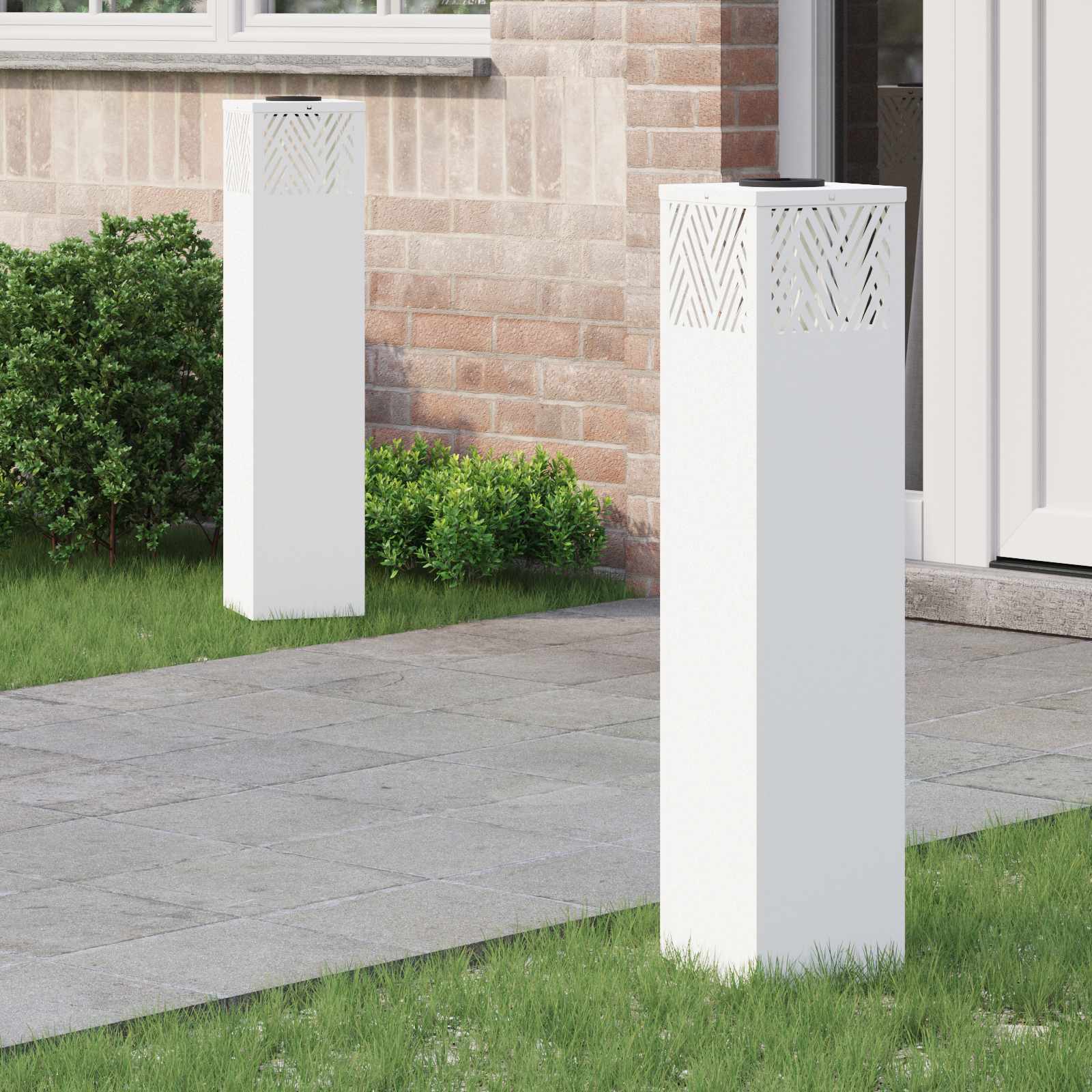 Vidaxl solar led pad licht 2 pcs wit koudgewalst staal