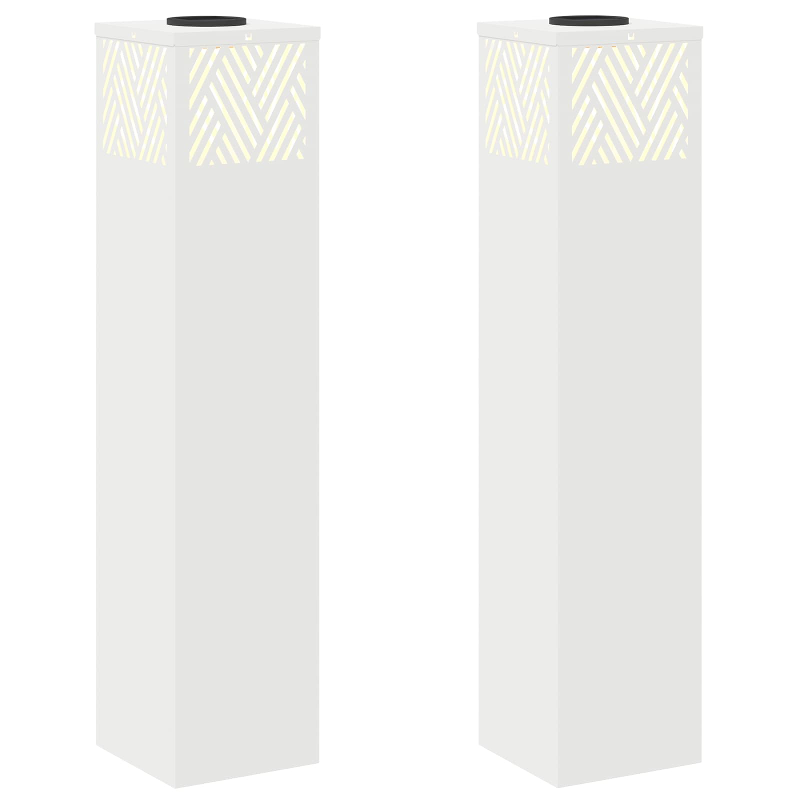 Vidaxl solar led pad licht 2 pcs wit koudgewalst staal