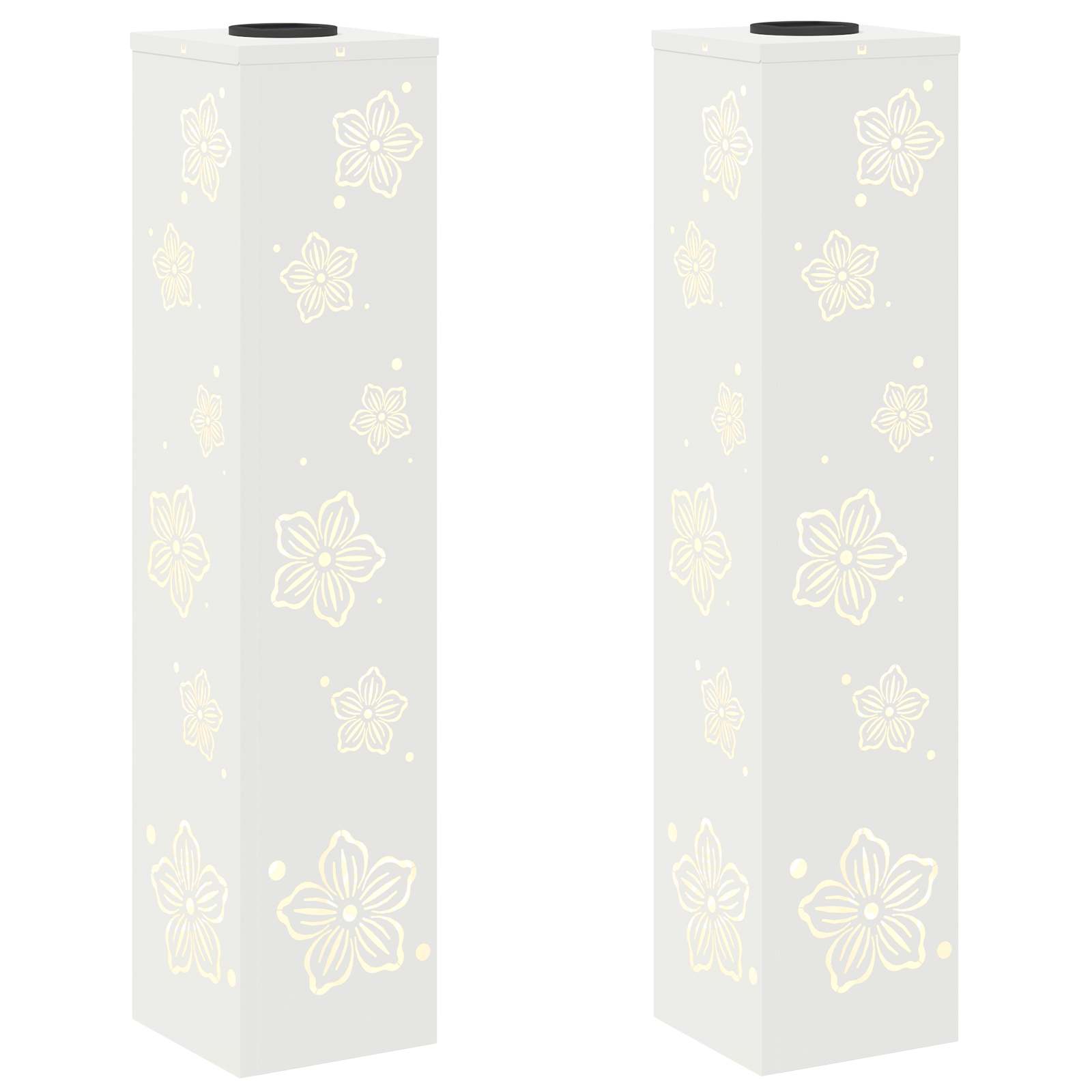 Vidaxl solar led pad licht 2 pcs wit koudgewalst staal