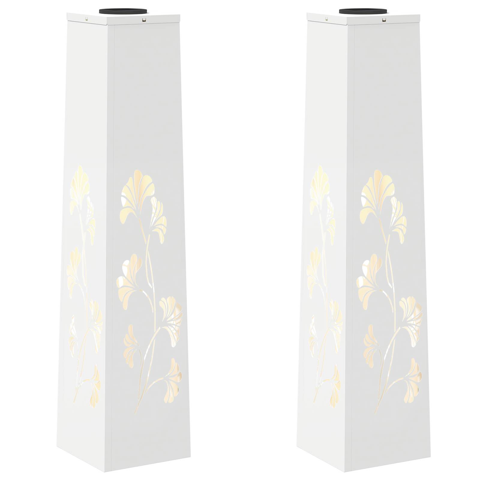 Vidaxl solar led pad licht 2 pcs wit koudgewalst staal