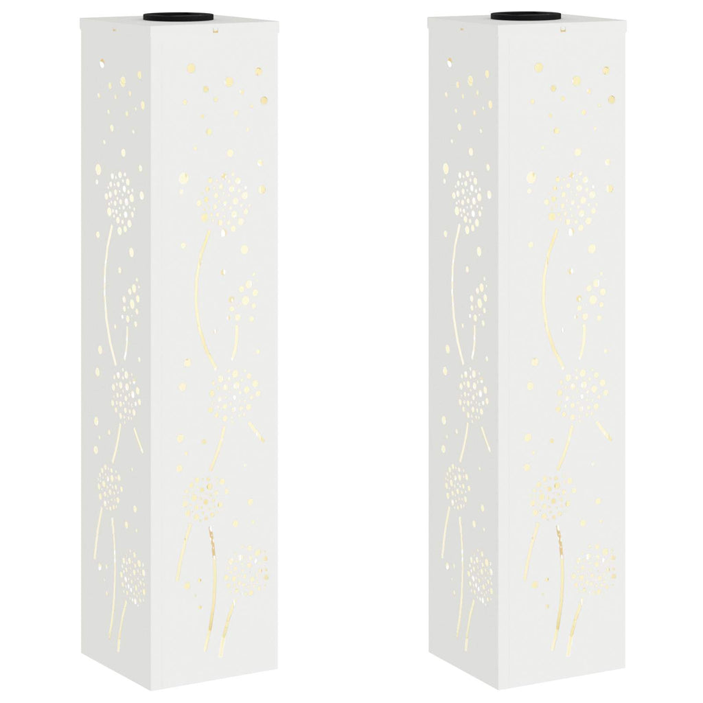 Vidaxl solar led pad licht 2 pcs wit koudgewalst staal