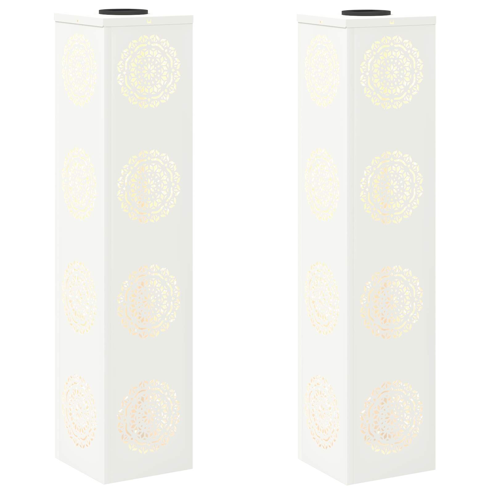 Vidaxl solar led pad licht 2 pcs wit koudgewalst staal