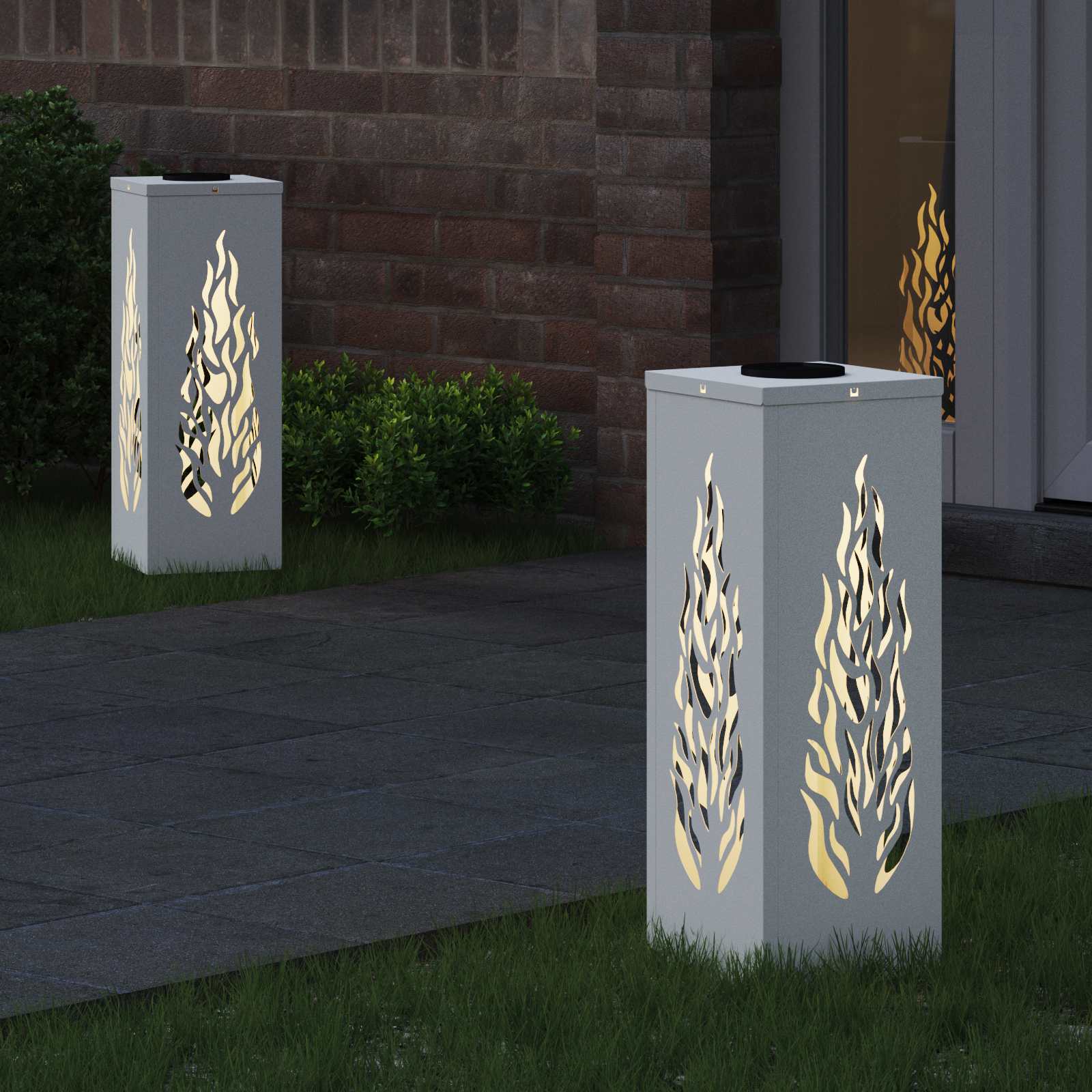 Vidaxl solar led pad licht 2 pcs wit koudgewalst staal