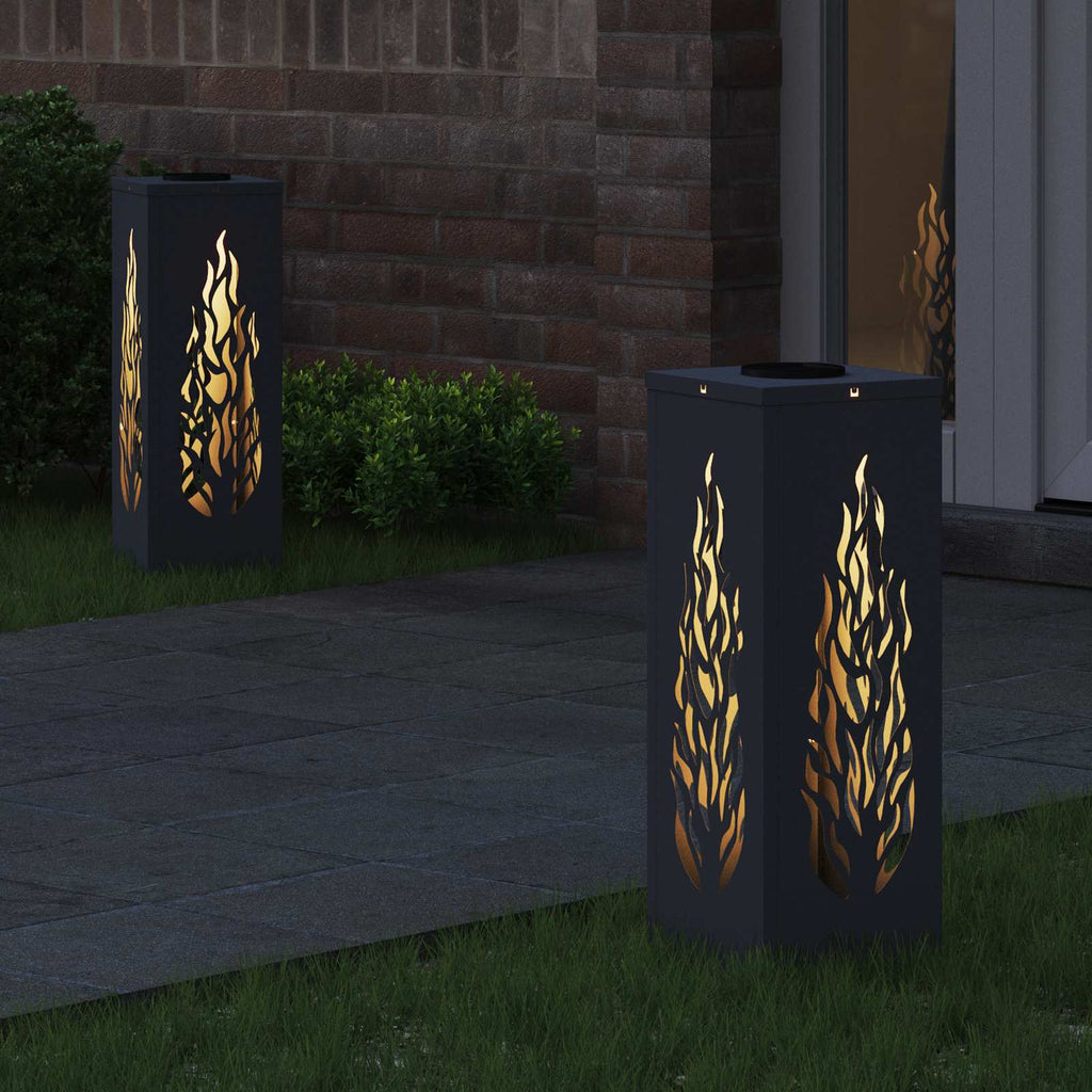 Vidaxl solar led pad licht 2 pcs antraciet koudgewalst staal