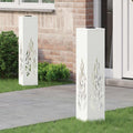 Vidaxl solar led pad licht 2 pcs wit koudgewalst staal