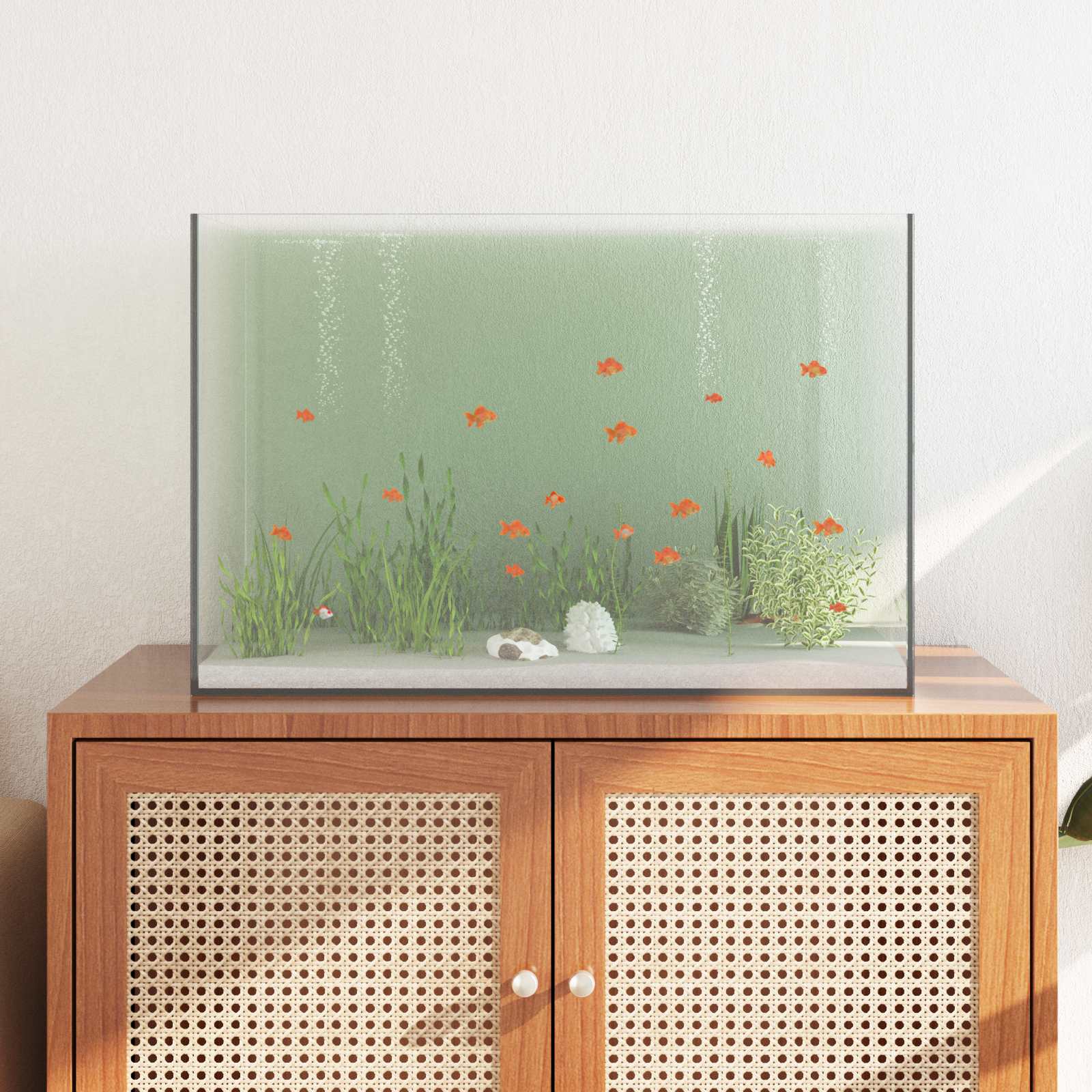 Vidaxl aquarium met opslag doorzichtig 60 x 35 x 40 cm glas
