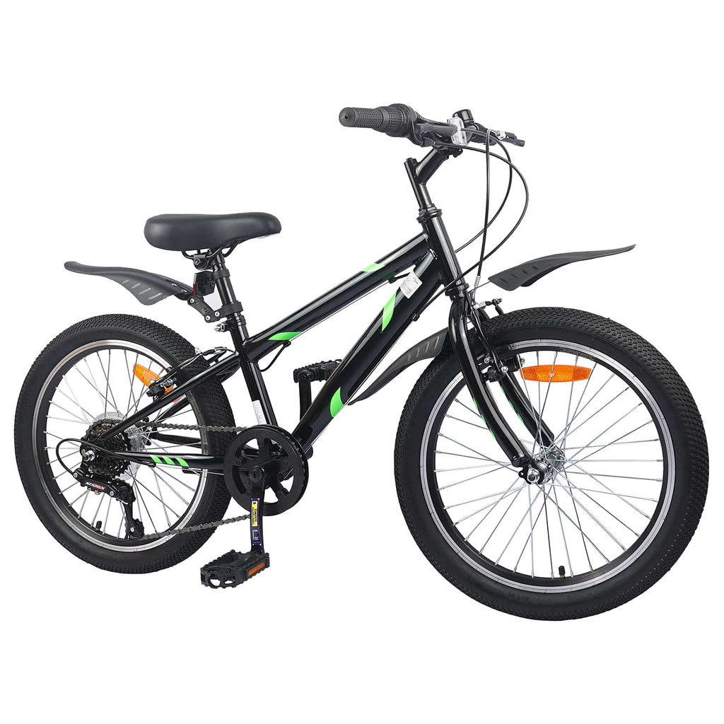 Vidaxl kinderfiets 20 inch 6-speed voor 6-11 jaar oud zwart