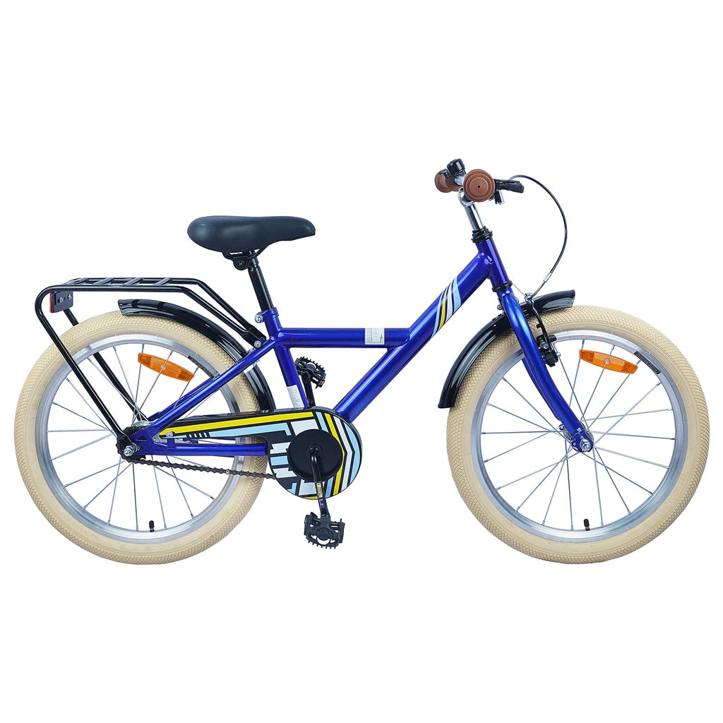 Vidaxl kinderfiets 24 inch voor 8-12 jaar oud donkerblauw