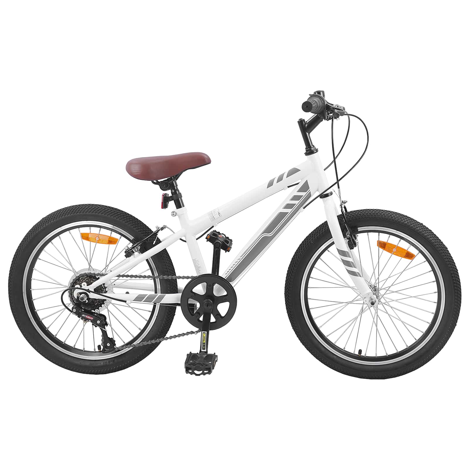 Vidaxl mountainbike 24 inch 6-speed voor 8-12 jaar oud wit