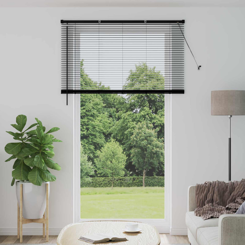 Vidaxl venetiaanse blind verstelbaar zwart 213 x 150 cm pvc