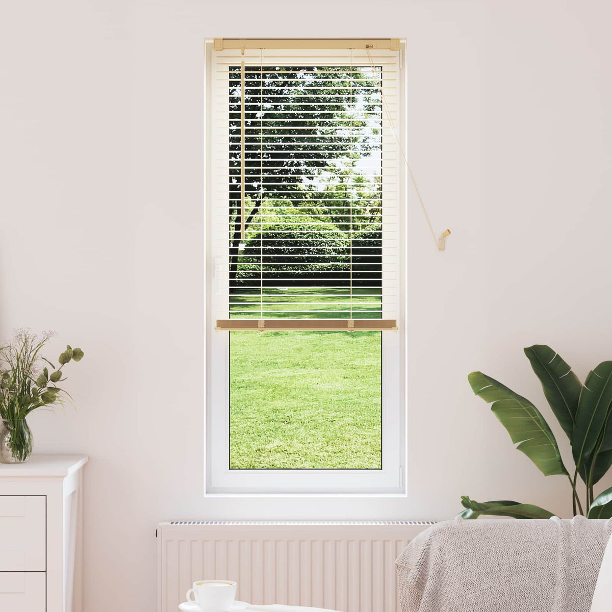 Vidaxl venetiaanse jaloezie lichtbruin met patroon 150 x 50 cm 25 mm