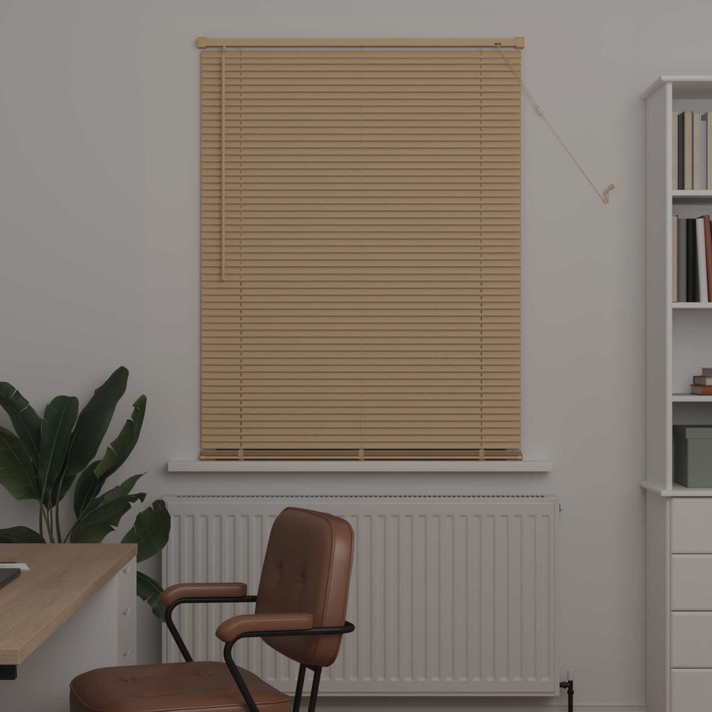 Vidaxl venetiaanse blind lichtbruin met patroon 150 x 70 cm pvc