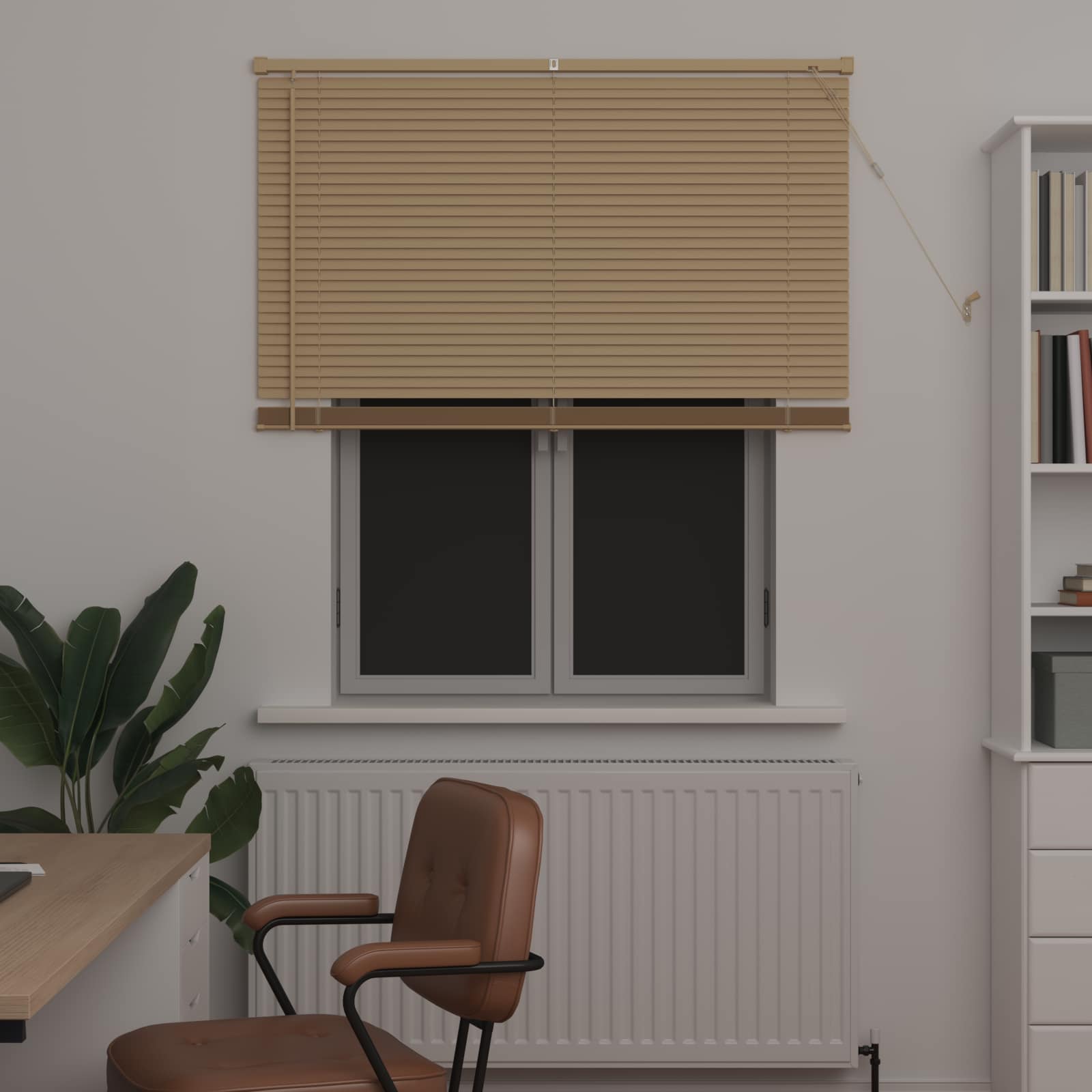 Vidaxl venetiaanse blind lichtbruin met patroon 150 x 110 cm pvc