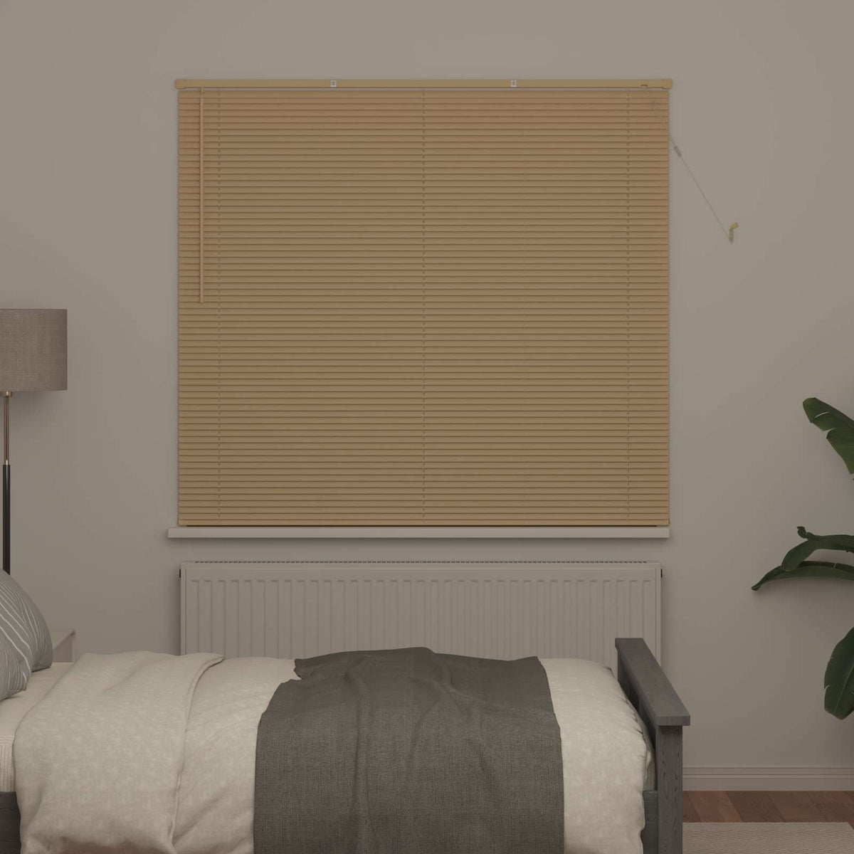 Vidaxl venetiaanse jaloezie lichtbruin met patroon 150 x 140 cm 25 mm
