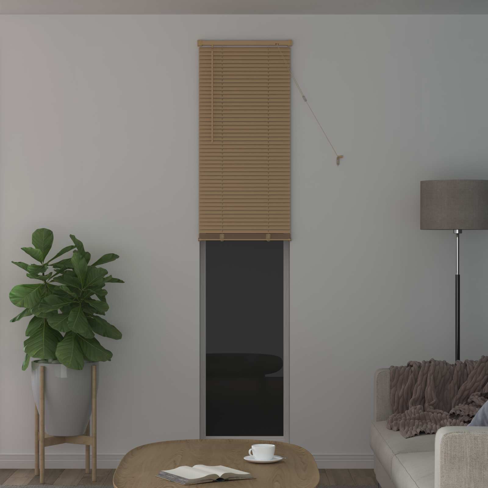 Vidaxl venetiaanse blind lichtbruin met patroon 213 x 60 cm pvc