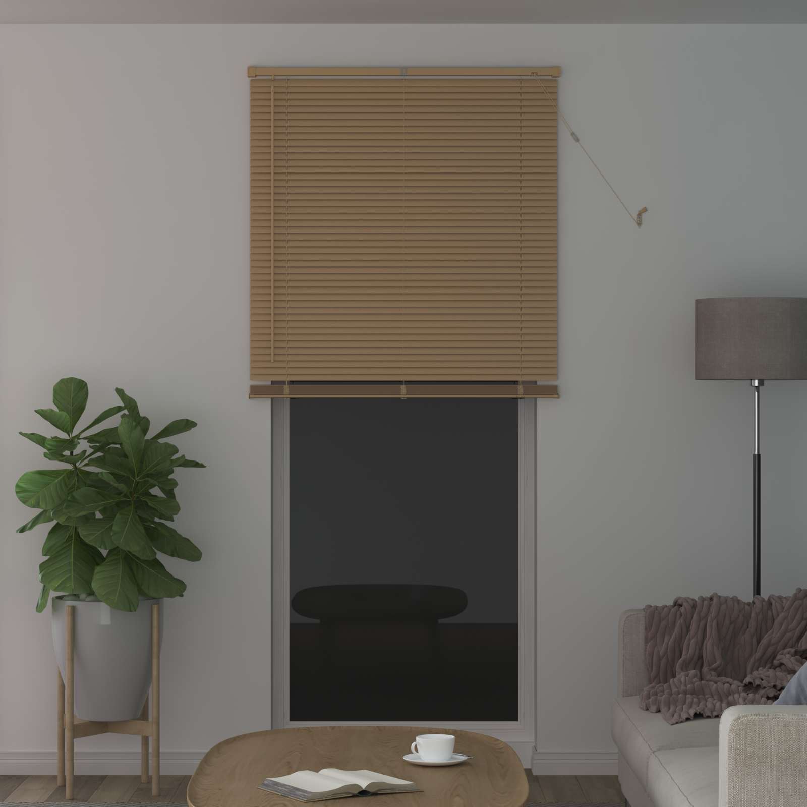 Vidaxl venetiaanse blind lichtbruin met patroon 213 x 90 cm pvc
