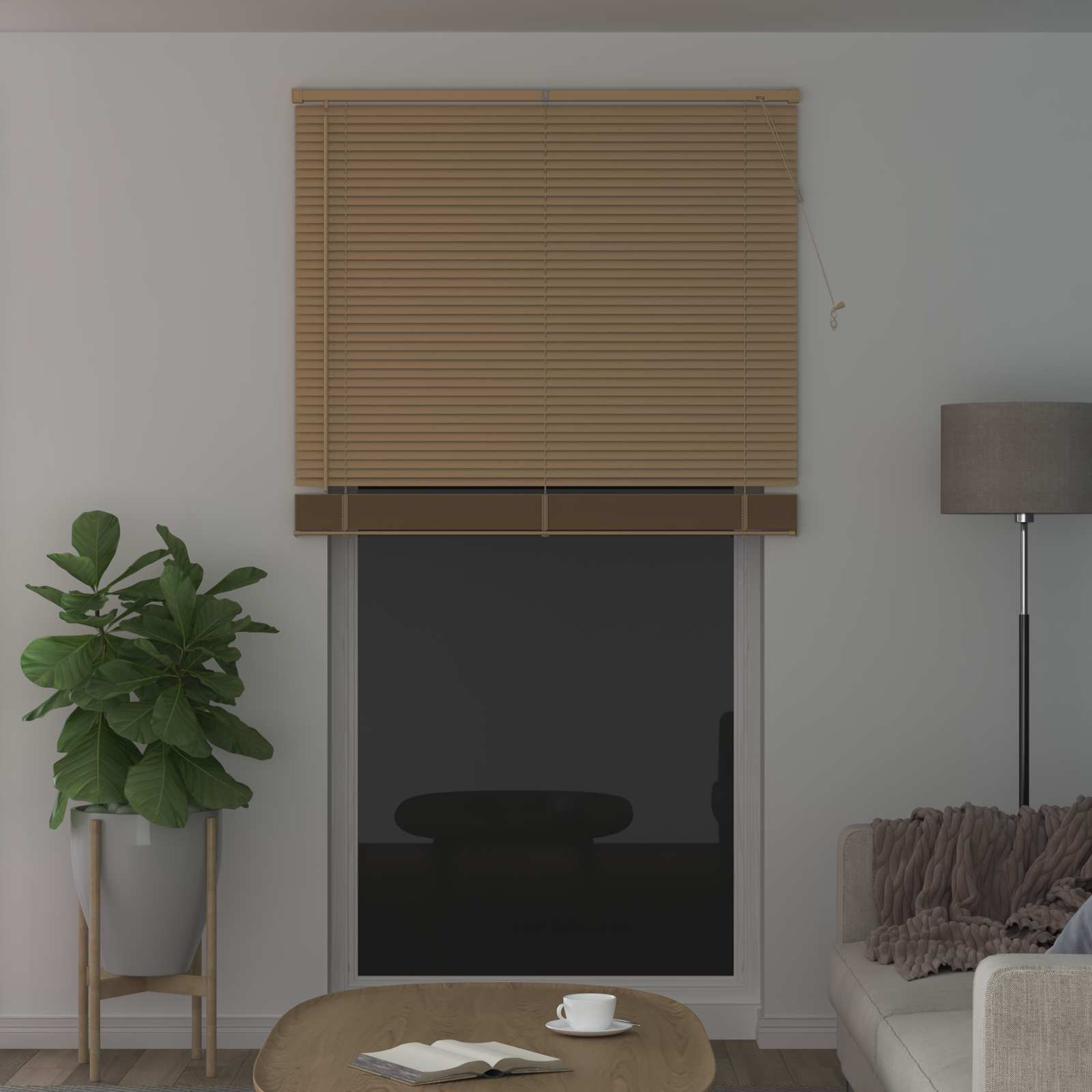 Vidaxl venetiaanse blind lichtbruin met patroon 213 x 110 cm pvc