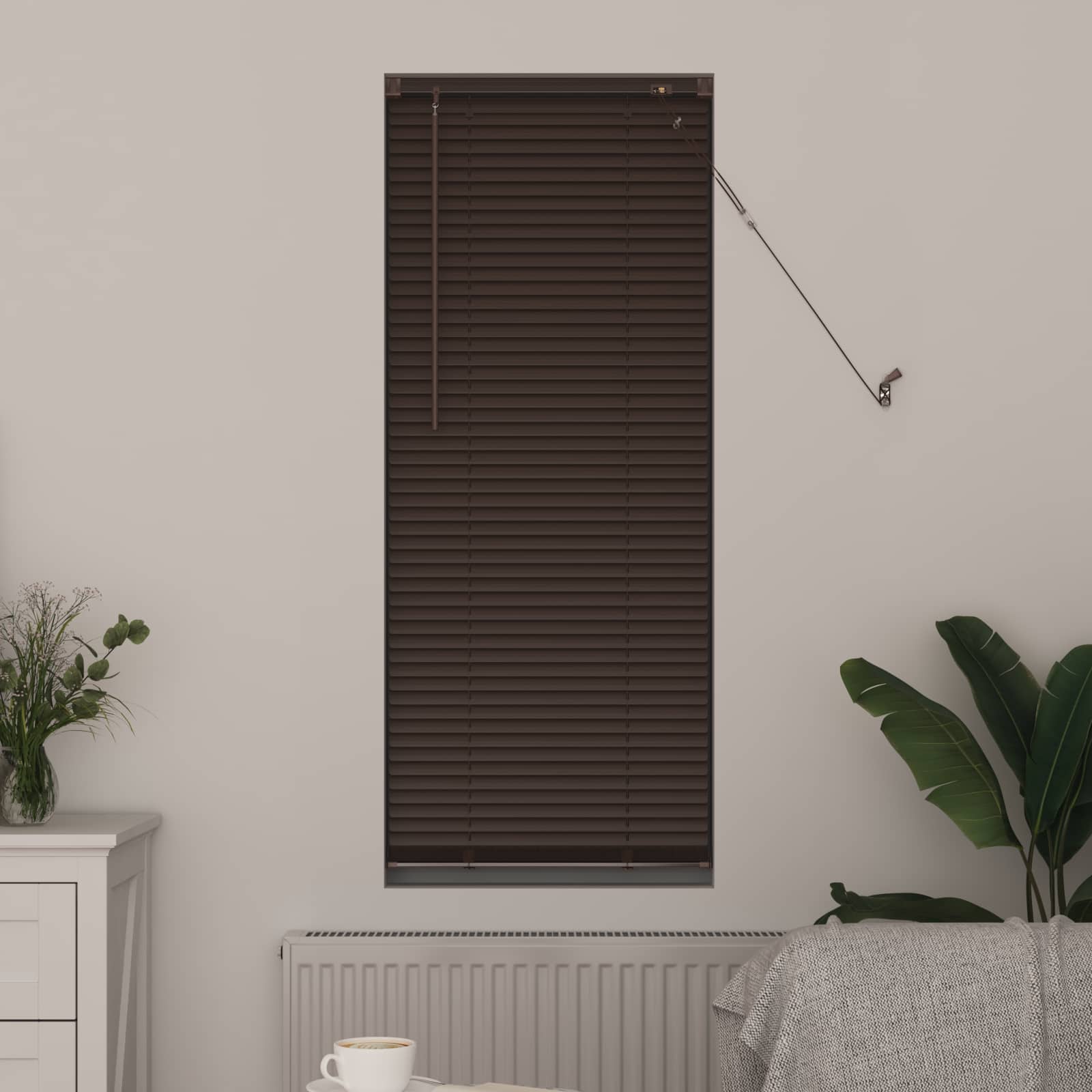 Vidaxl venetiaanse blind donkerbruin met patroon 150 x 40 cm pvc