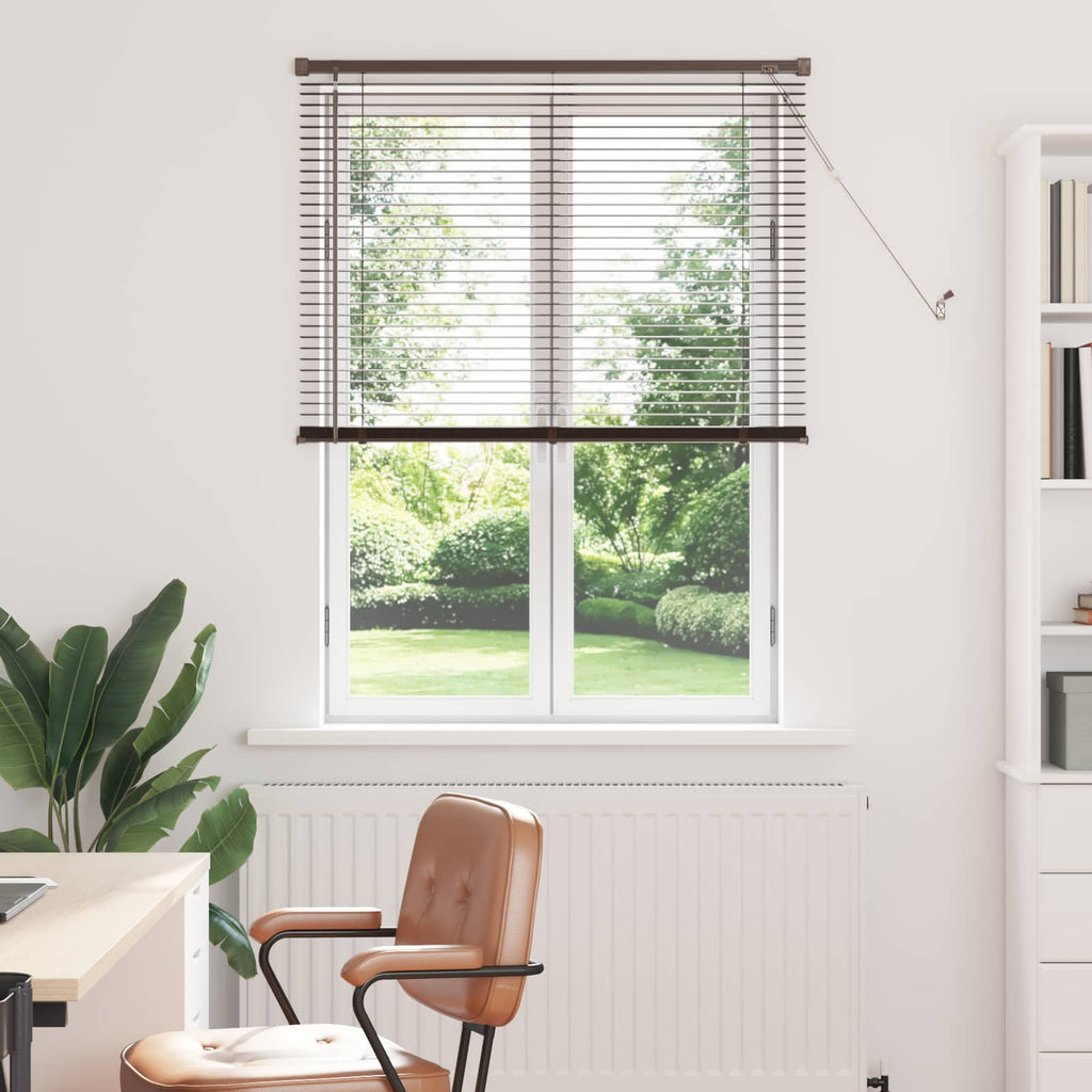 Vidaxl venetiaanse jaloezie donkerbruin met patroon 150 x 70 cm 25 mm