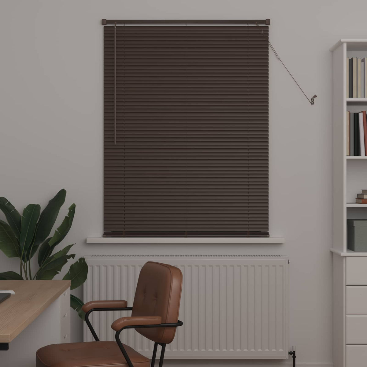 Vidaxl venetiaanse jaloezie donkerbruin met patroon 150 x 90 cm 25 mm