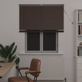 Vidaxl venetiaanse blind donkerbruin met patroon 150 x 110 cm pvc