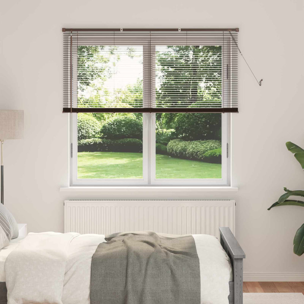 Vidaxl venetiaanse jaloezie donkerbruin met patroon 150 x 150 cm 25 mm